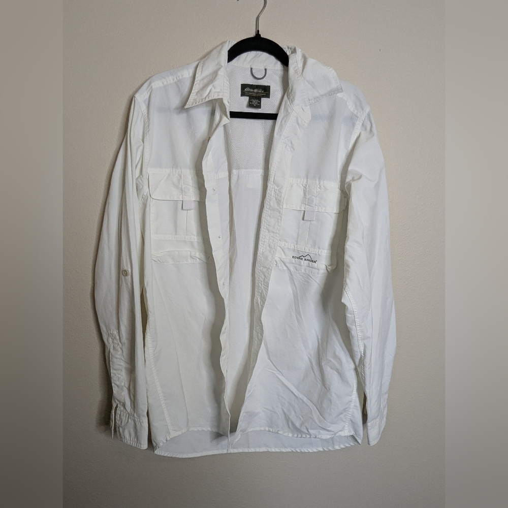Eddie Bauer Men's Crisp White Shirt Size M
